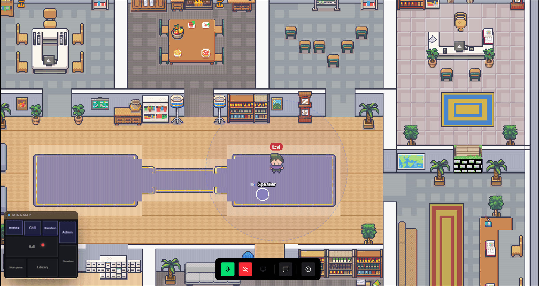 AtriumVerse game world — office map with player avatars